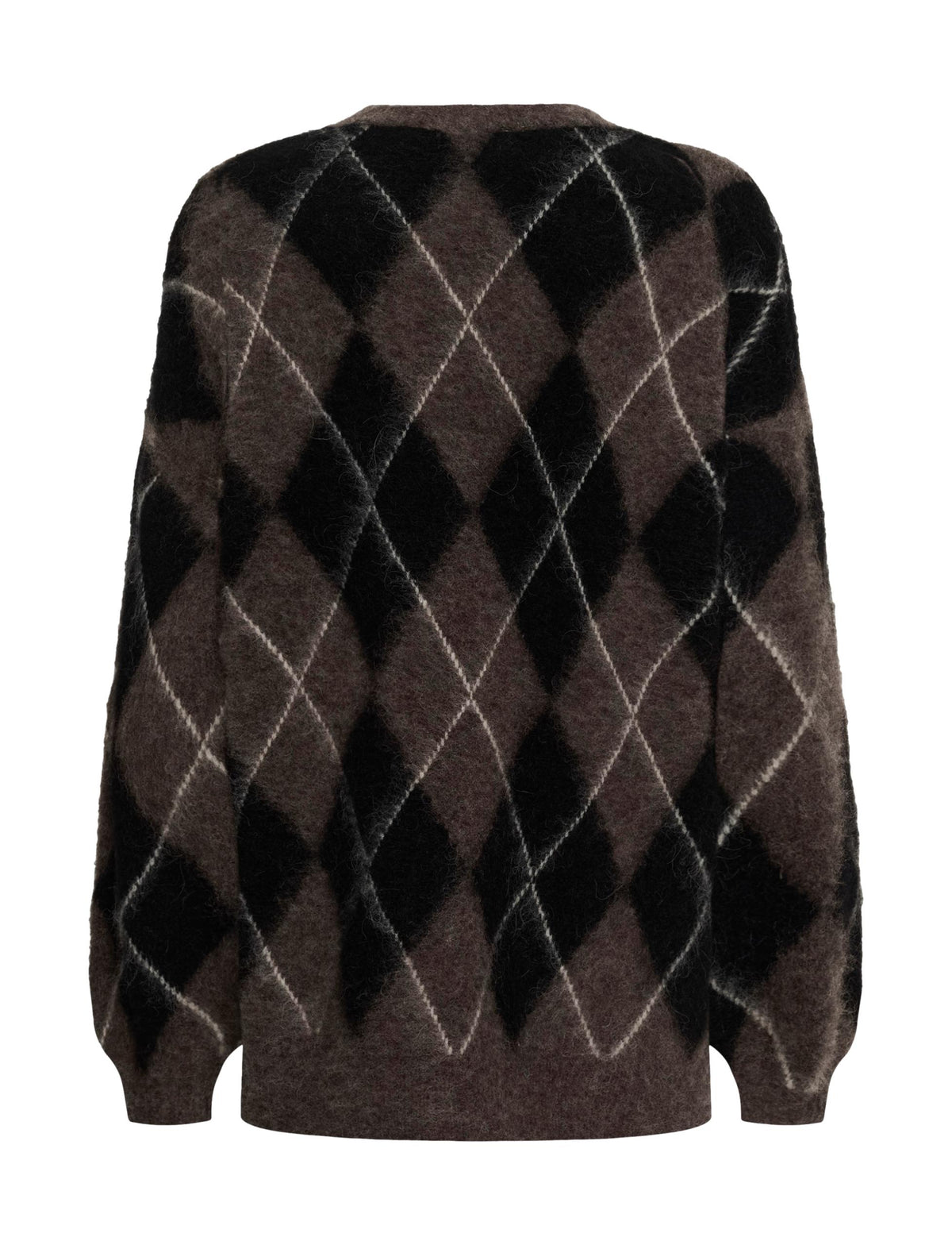 GZsida multi long pullover, Black/Chestnut