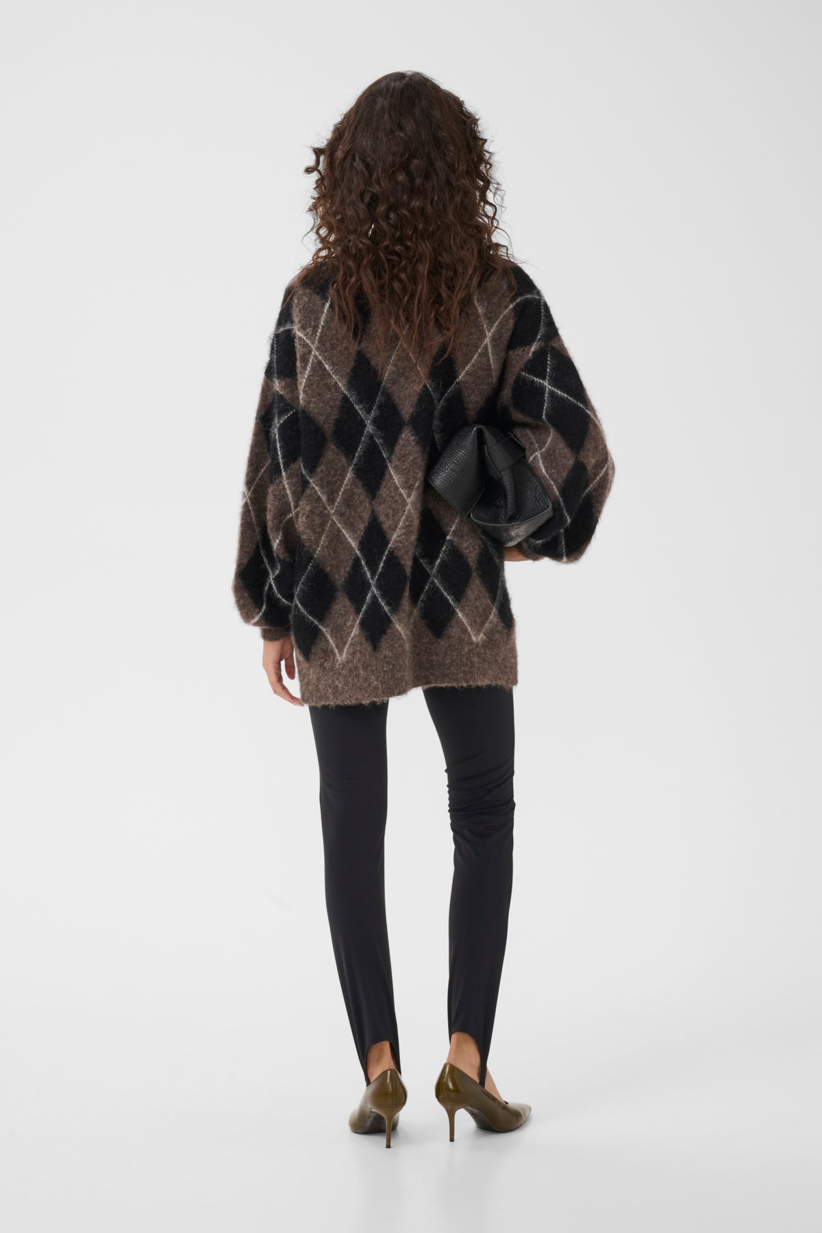 GZsida multi long pullover, Black/Chestnut