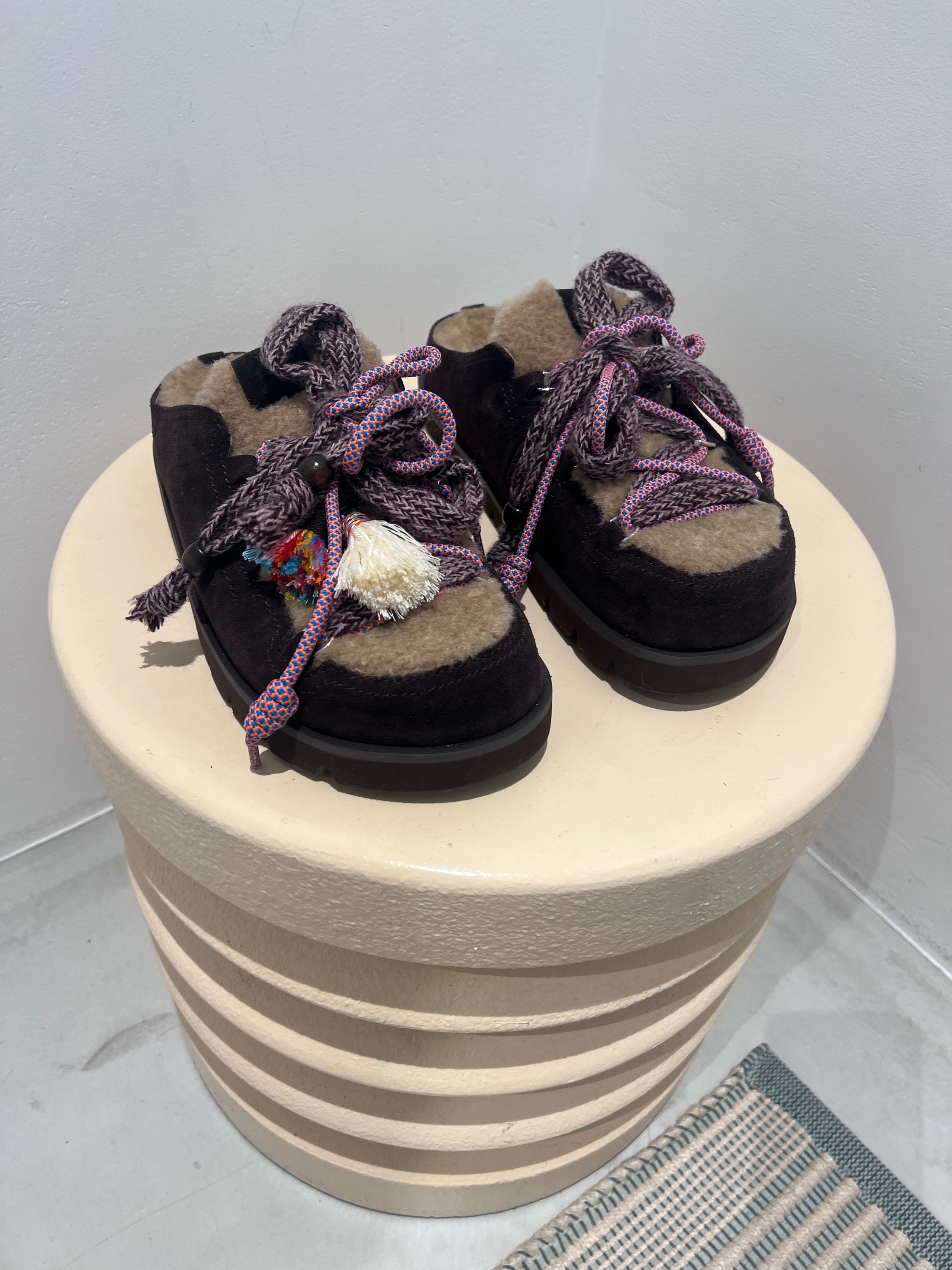 Marron Cori Mules, Dark Brown