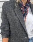 Nes herringbone blazer, Dark grey melee
