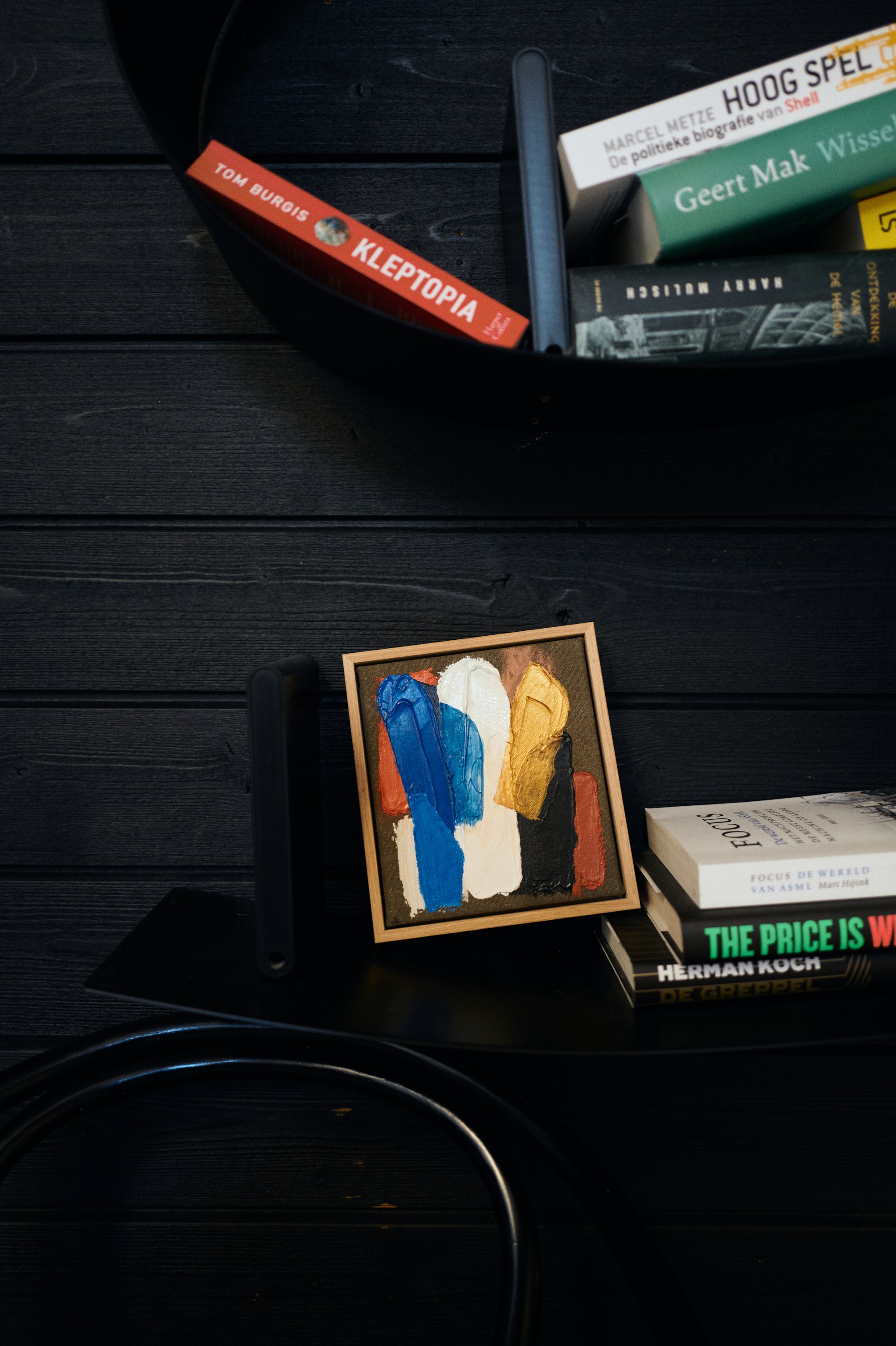 Framed artwork, moonlight strokes (18x20cm)