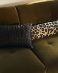 Woven cushion chocolate brown, 50x30cm