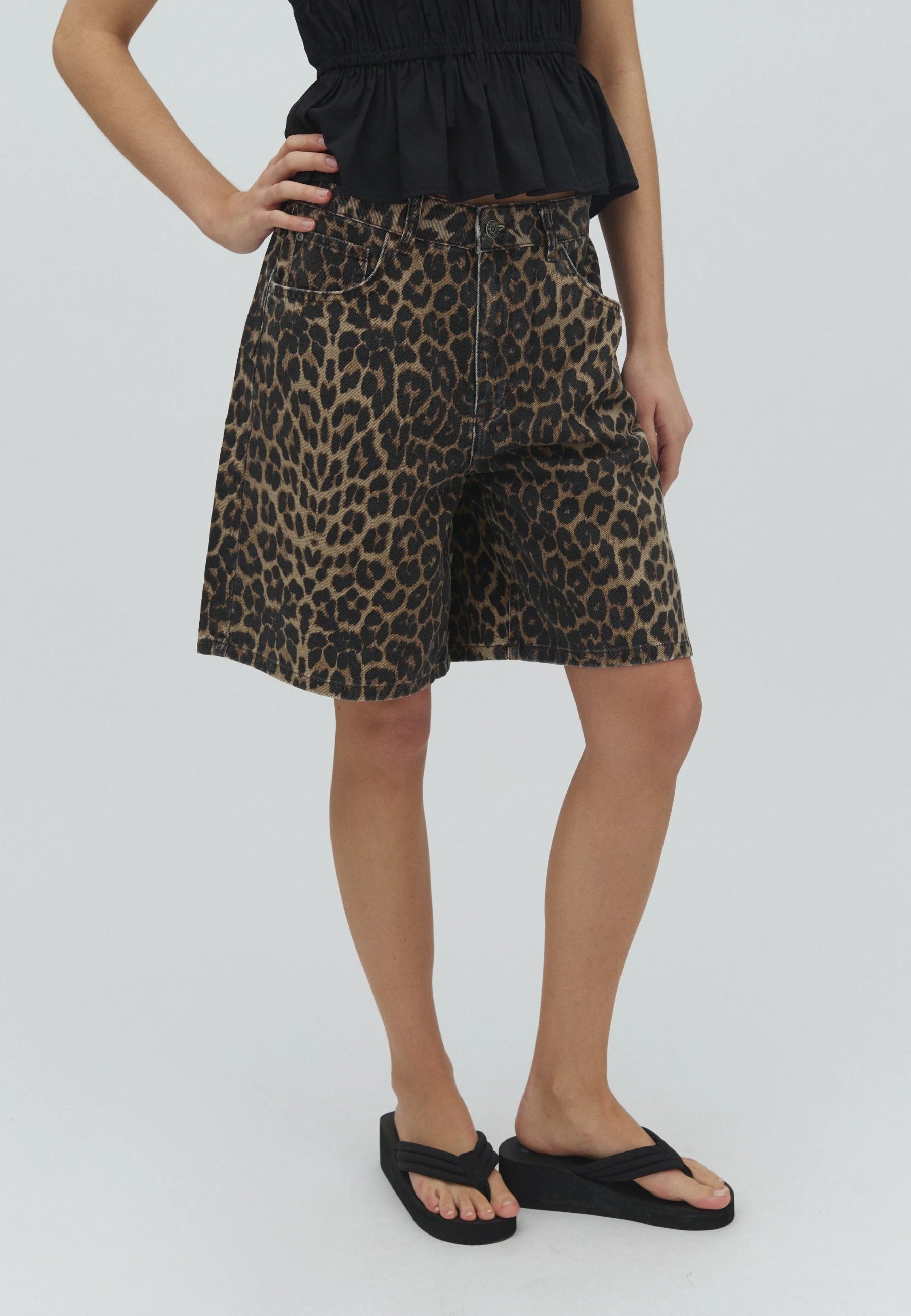 Taline-M Shorts, Leopard mist