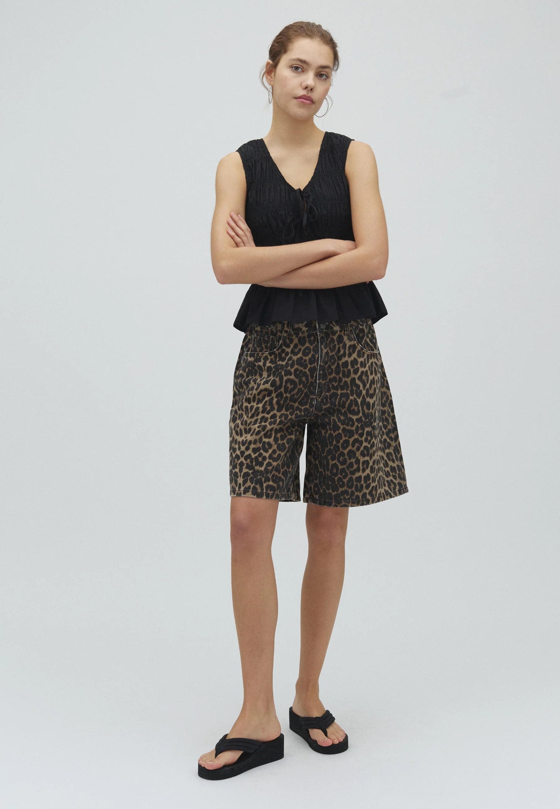 Taline-M Shorts, Leopard mist