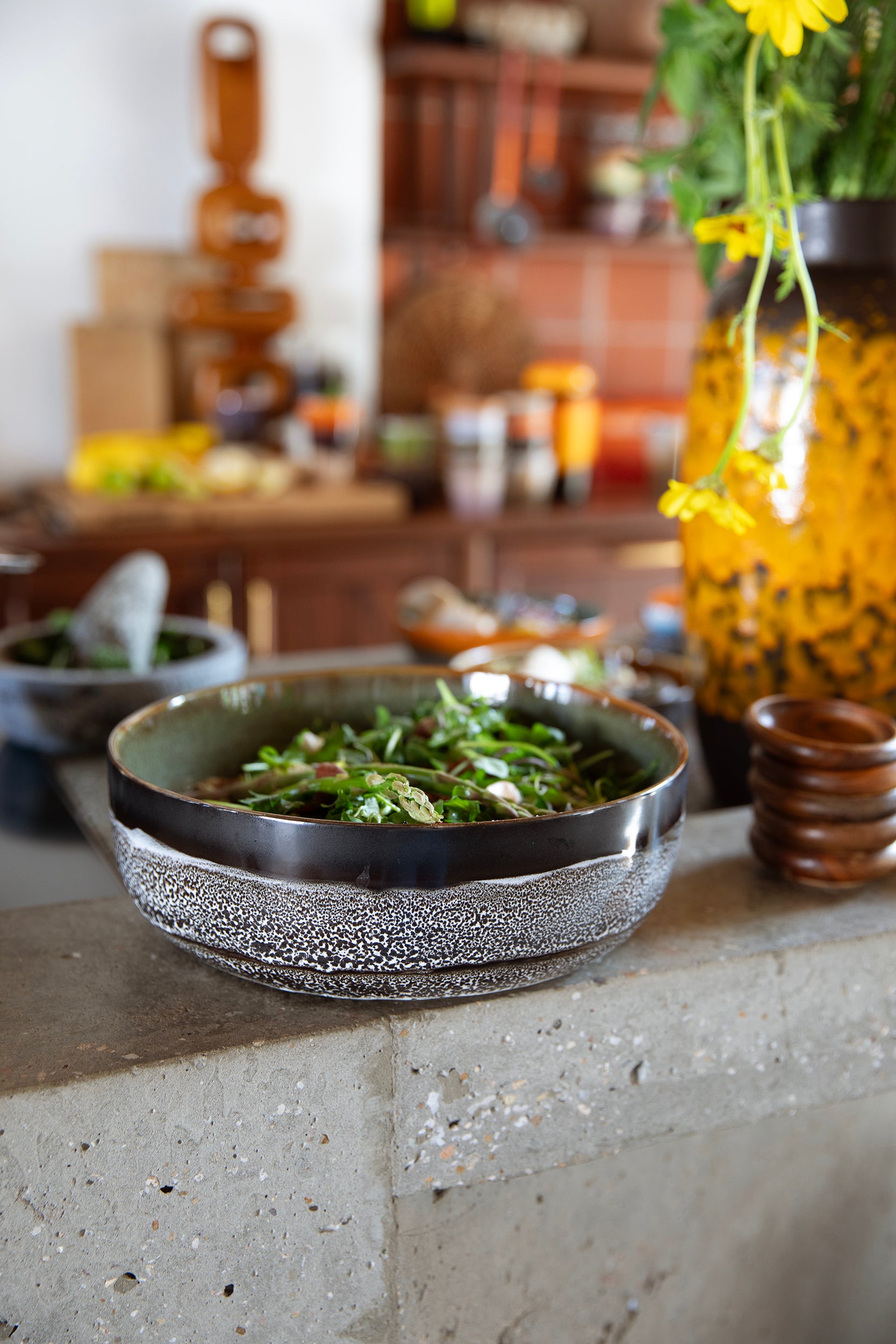 70s ceramics: Salad Bowl, Rock on