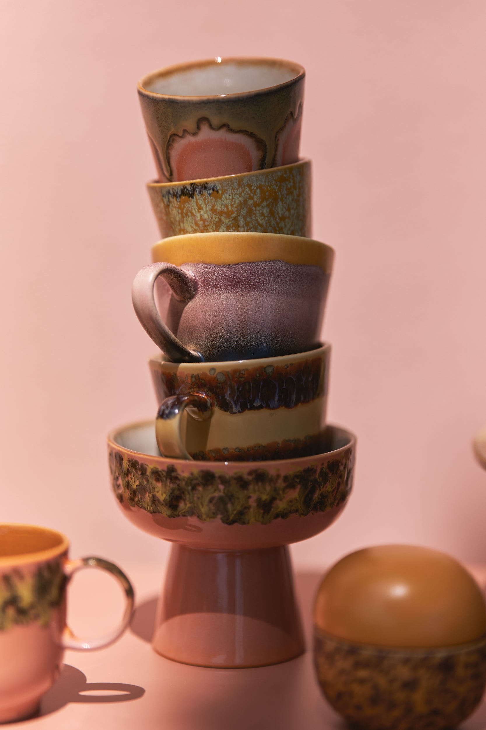 70s ceramics: cappuccino mug, blossom