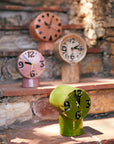 Retro ceramic clock olive
