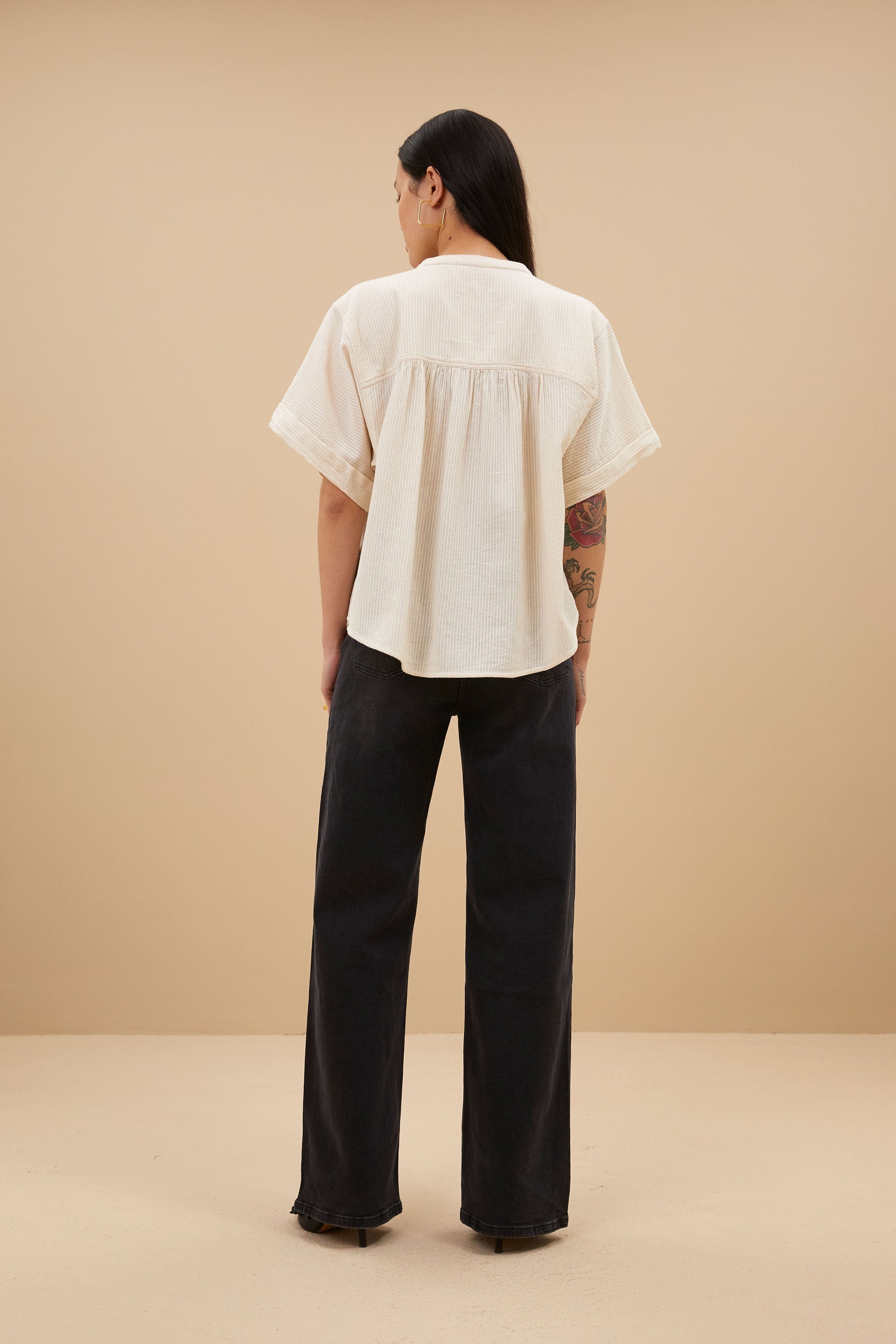 ByBar-Alex Rib Blouse Off White