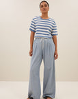 Hope big stripe top blue flame stripe