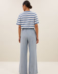 Hope big stripe top blue flame stripe