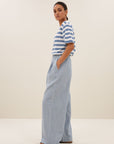 Hope big stripe top blue flame stripe