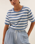 Hope big stripe top blue flame stripe