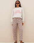 Begum pink cheetah pants