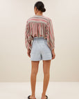 Leon bleached denim shorts