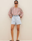 Leon bleached denim shorts