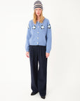 GracelynnLL Knit Cardigan, Blue Melange