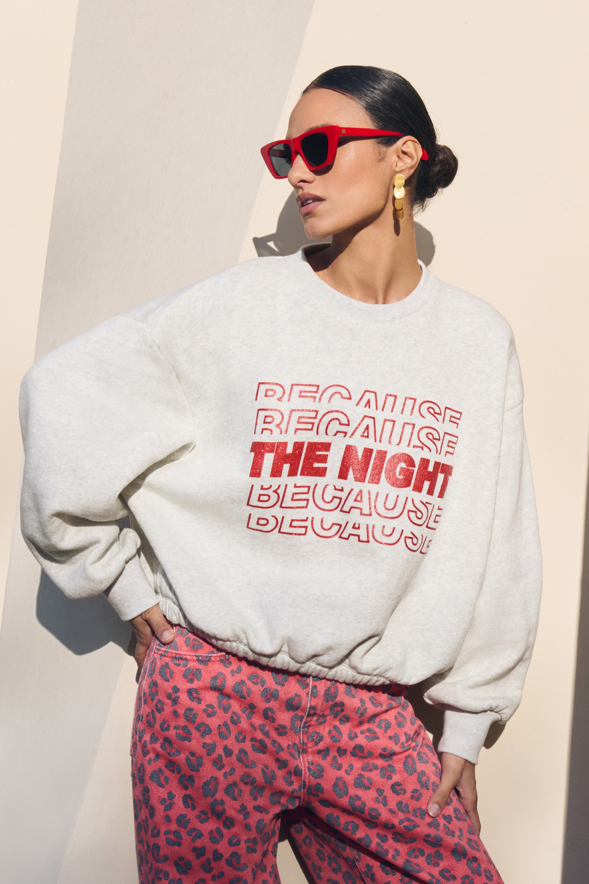 Bodil nights sweater, Light grey melee