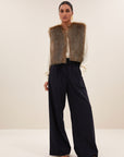 Nori faux fur gilet, Brown