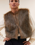 Nori faux fur gilet, Brown