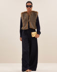 Nori faux fur gilet, Brown