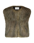 Nori faux fur gilet, Brown