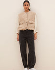 Maggie sleeveless jacket, Dark sand