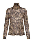 OrieLL High Neck Blouse, Leopard Print