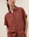 Barley viscose blouse, Rustic sienna