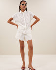 Karly flower blouse, off white
