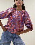 Mauri jacquard blouse, Coral