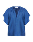 Vina gloss blouse, Kingsblue