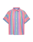 Sunny rainbow pleats blouse, rainbow stripe