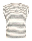 Diede heavy jersey stripe top, Jet black stripe