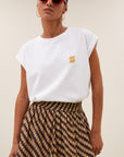 Tobi flame logo top, Bright white
