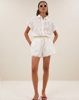 Isa flower shorts, off white