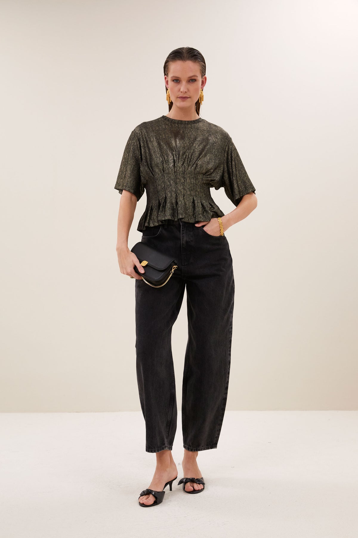 Diva metallic top, metallic gold