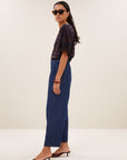 Merle big stripe top, Coffee bean