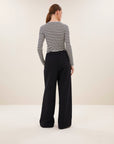 Basic ls rib top, Moon stripe
