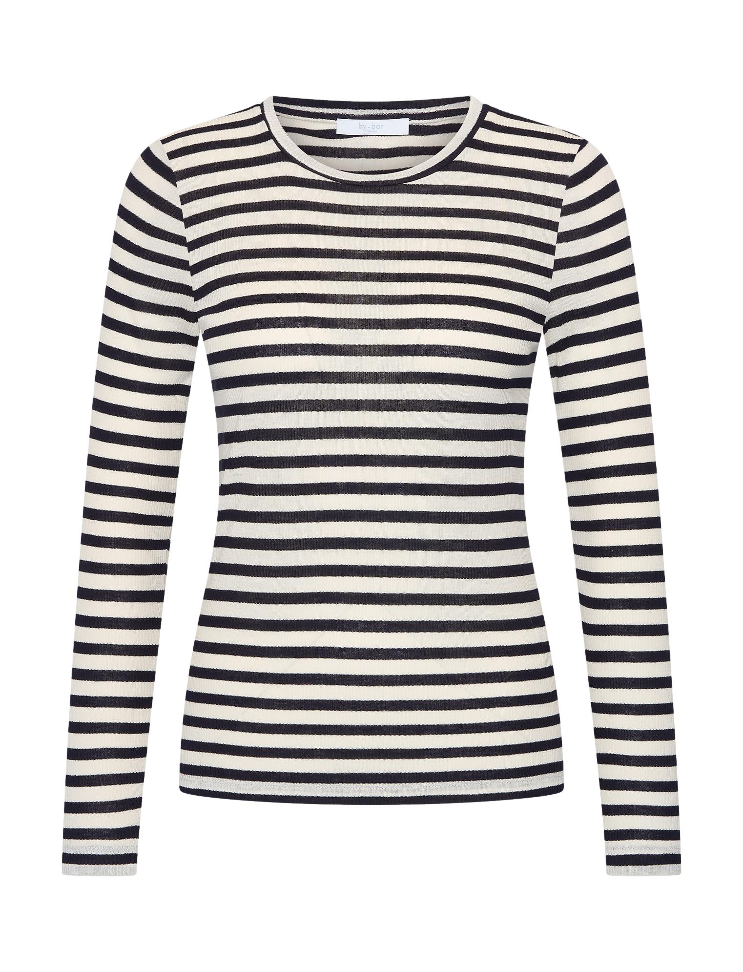 Basic ls rib top, Moon stripe