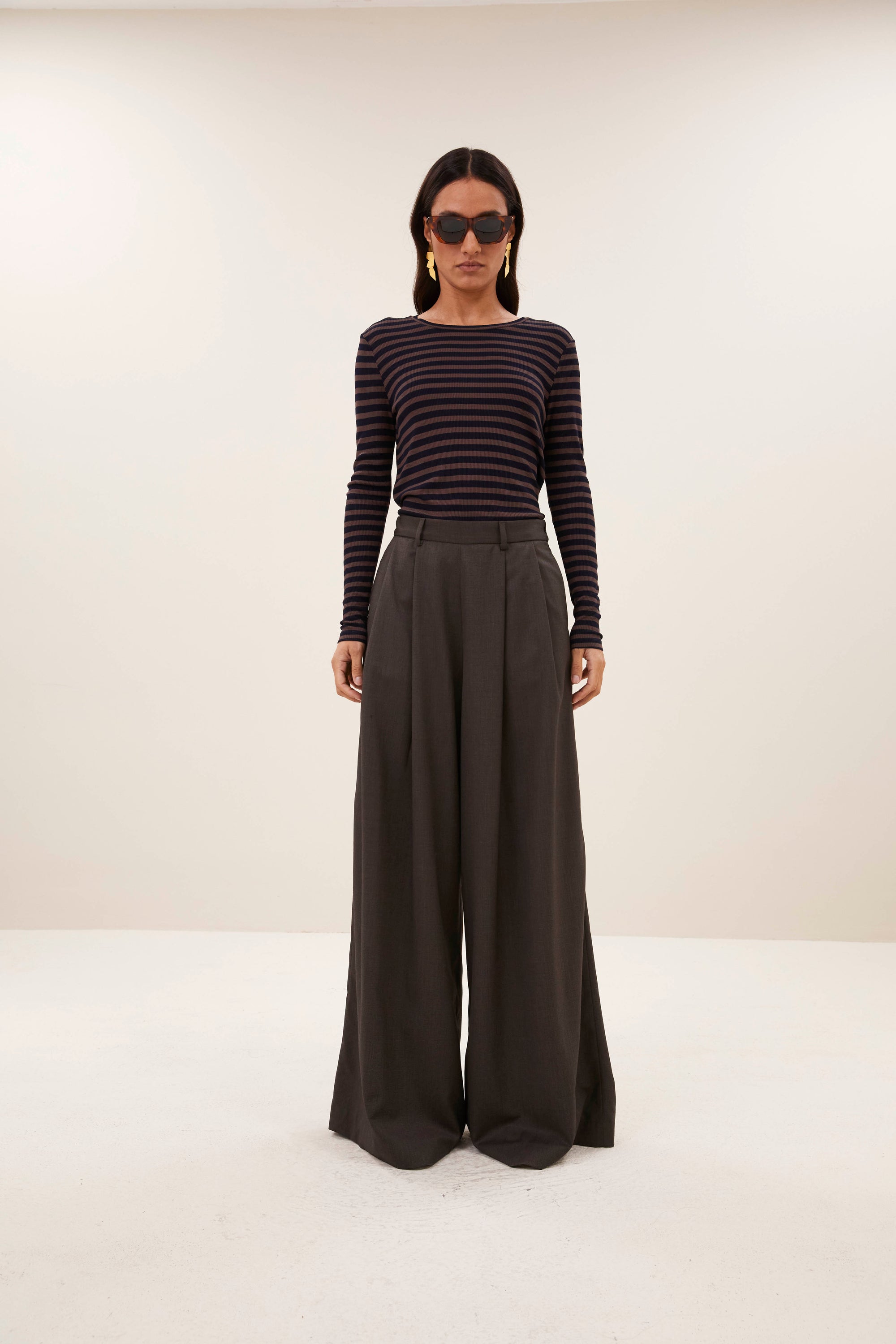 Basic ls rib top, Deep stripe