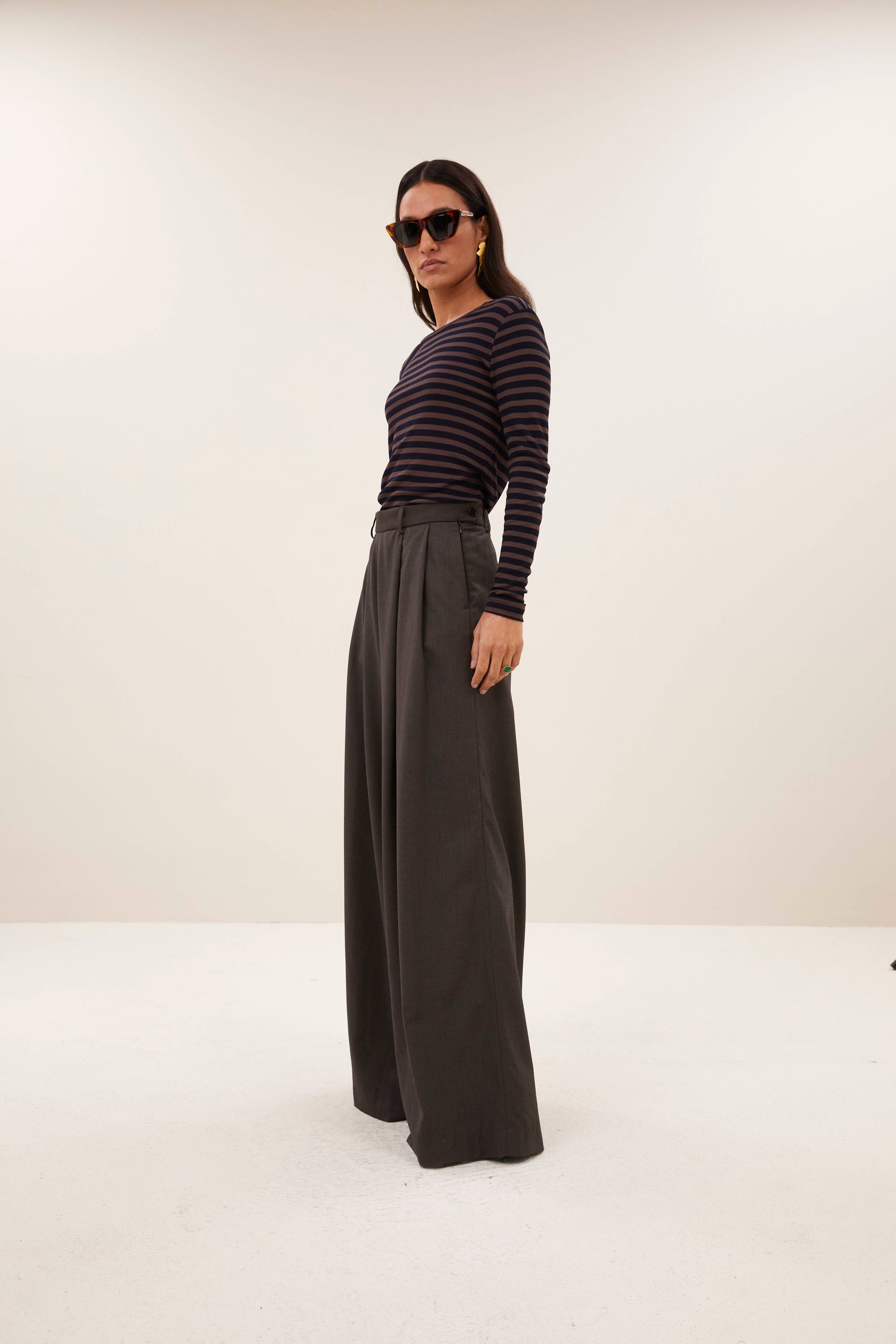 Basic ls rib top, Deep stripe
