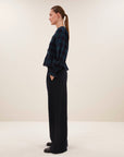 Yena green check blouse, Green tartan check