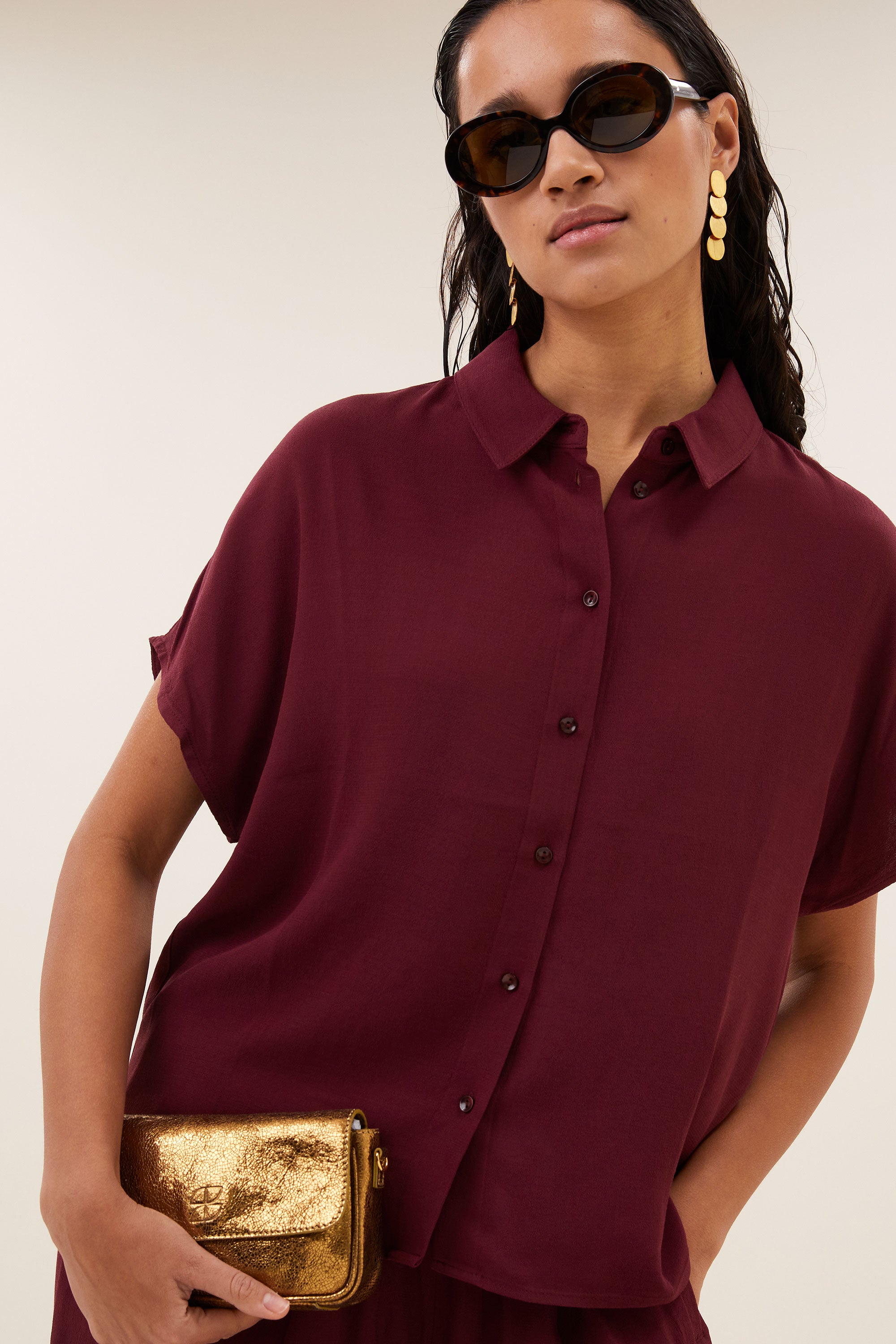 Barley viscose blouse, Wine