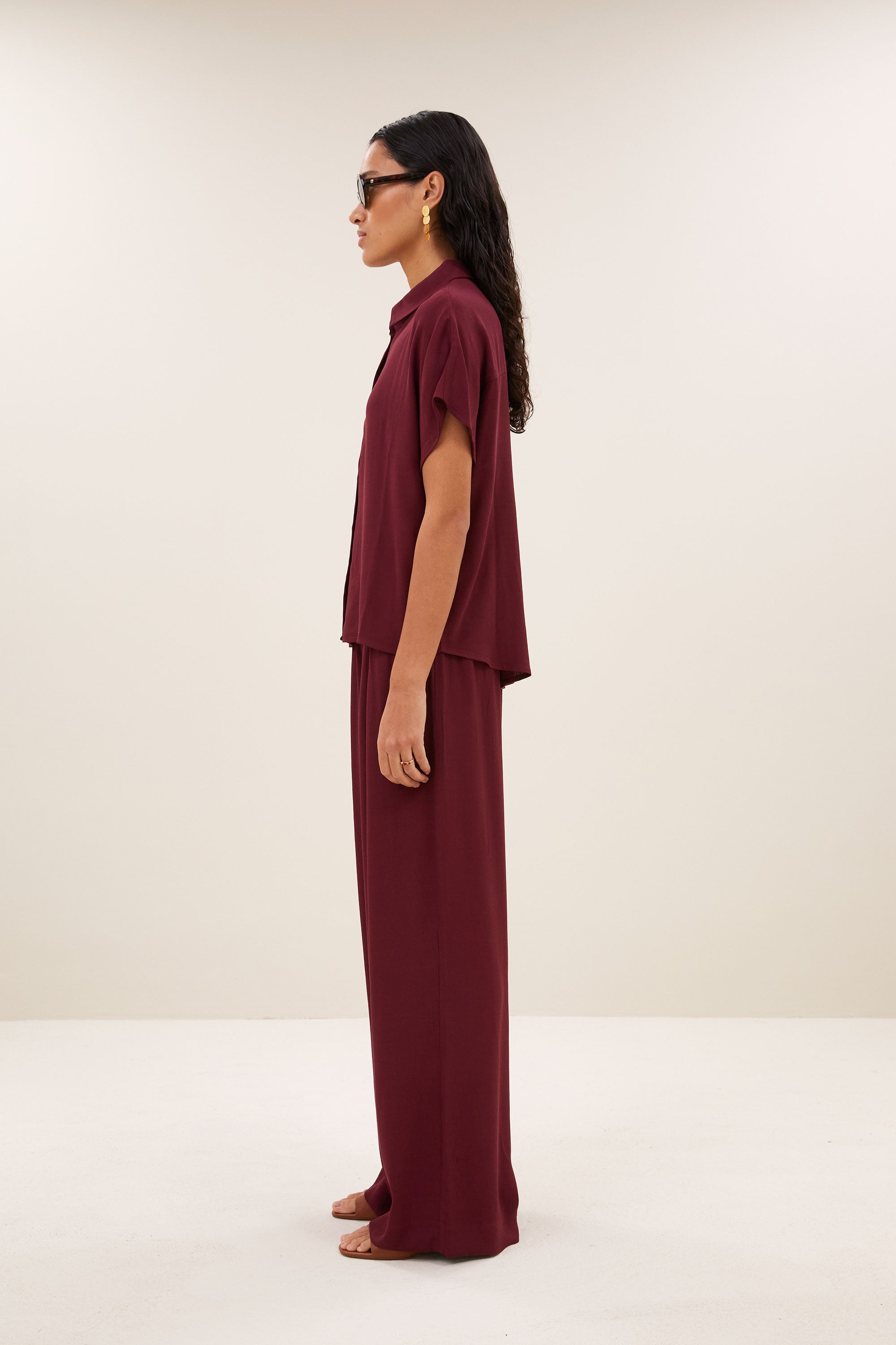 Barley viscose blouse, Wine