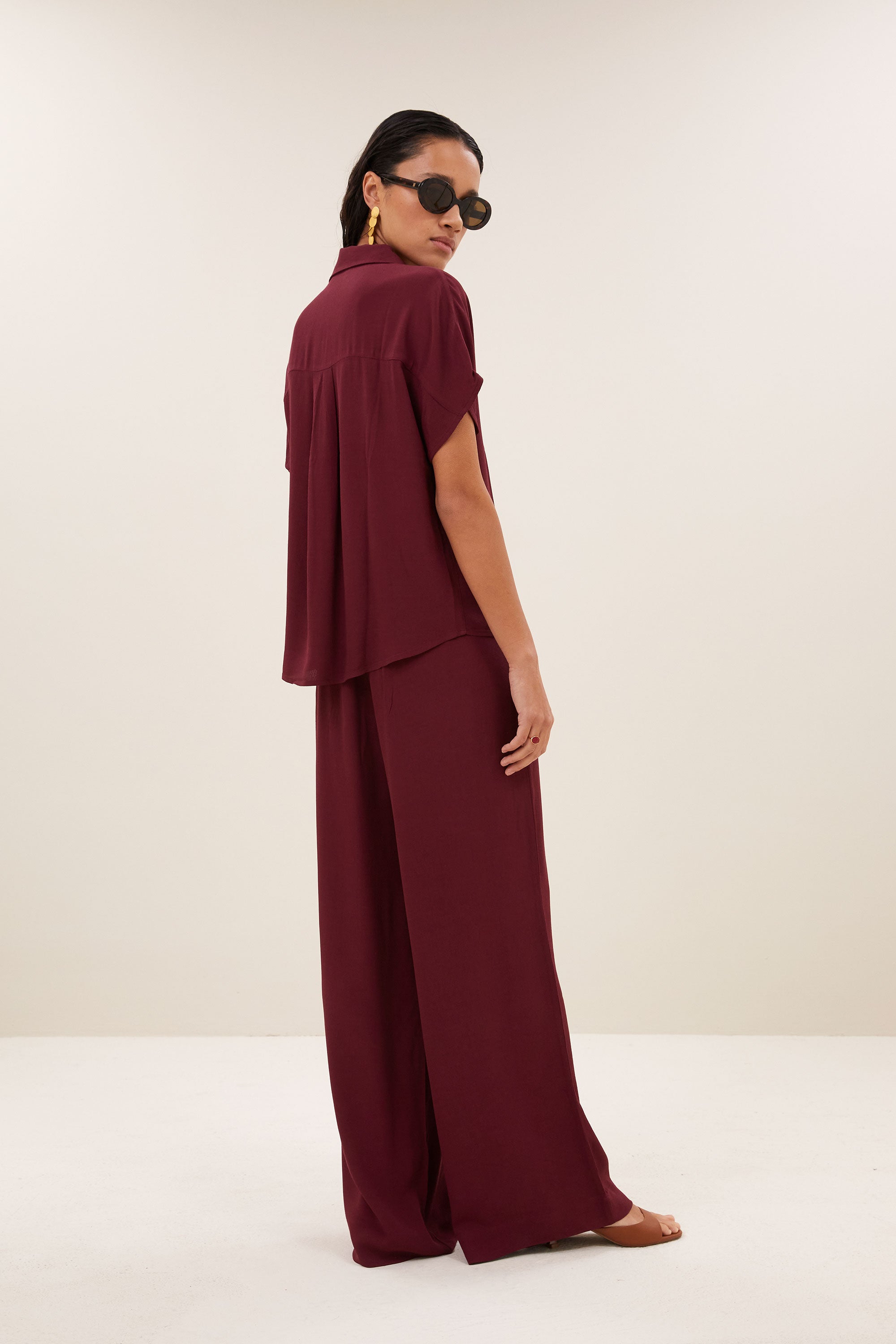 Barley viscose blouse, Wine
