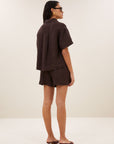 Mara linen blouse, Espresso
