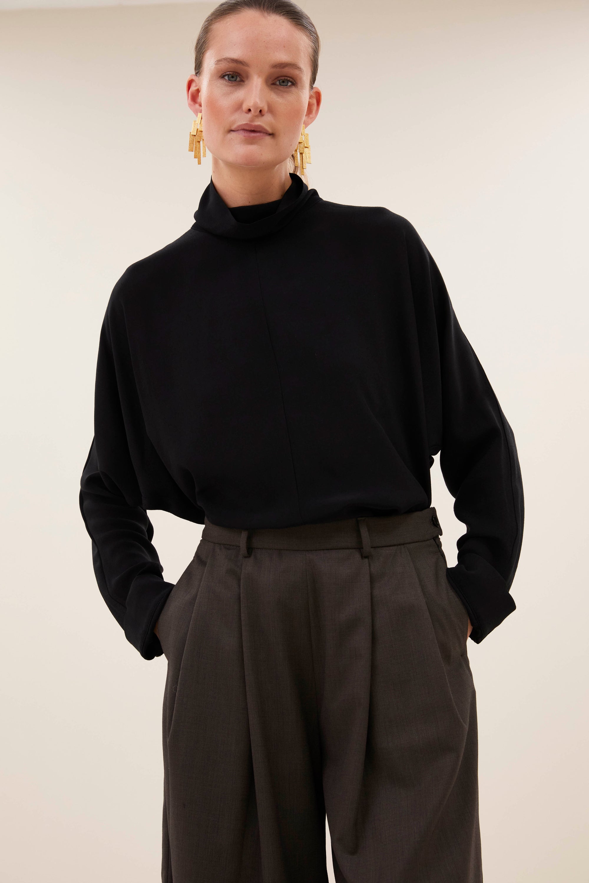 Ien viscose blouse, Jet black
