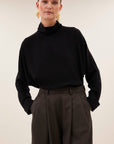 Ien viscose blouse, Jet black