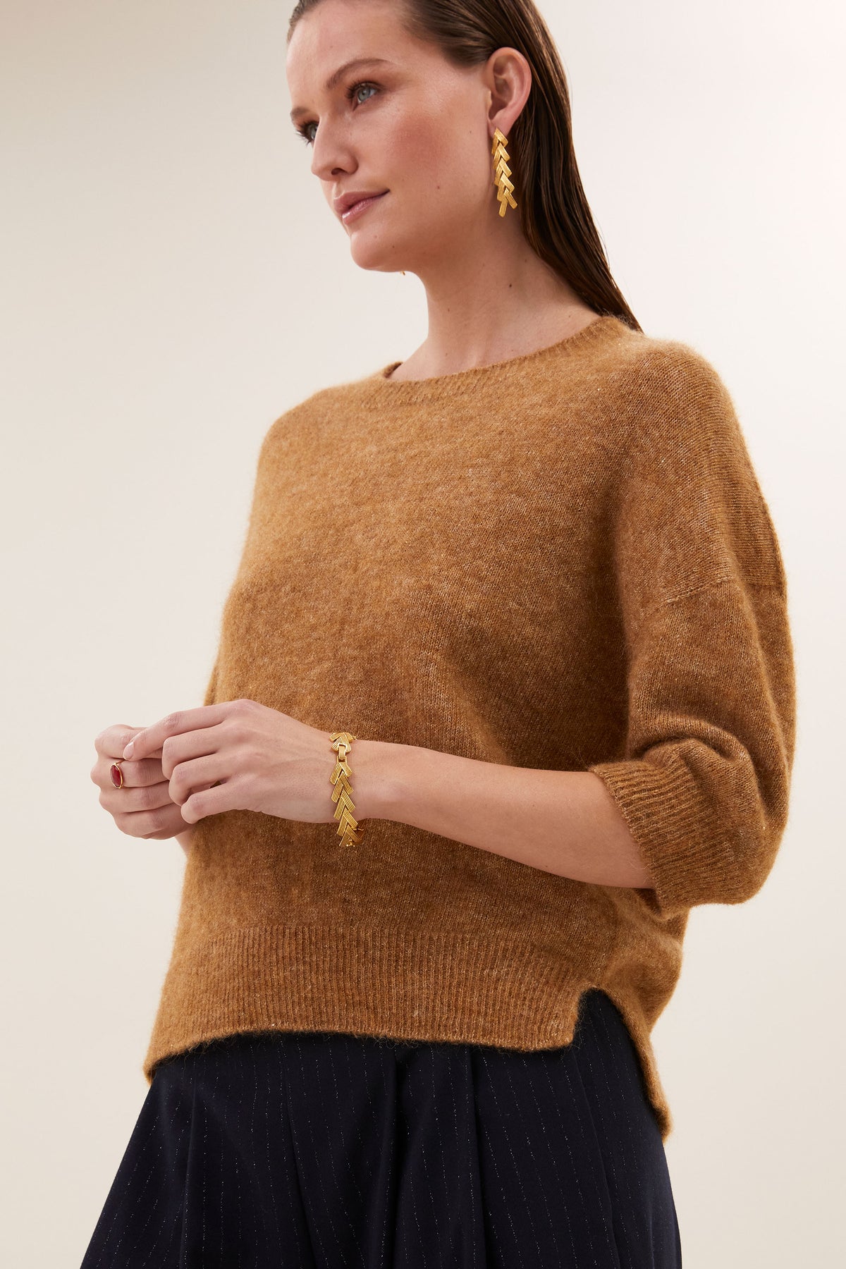 Molly sparkle pullover, camel