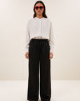 Pelle metallic pants, black